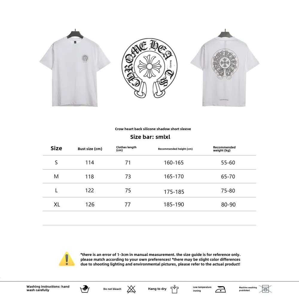 Chrome Hearts back silicone ghosting T-Shirts white