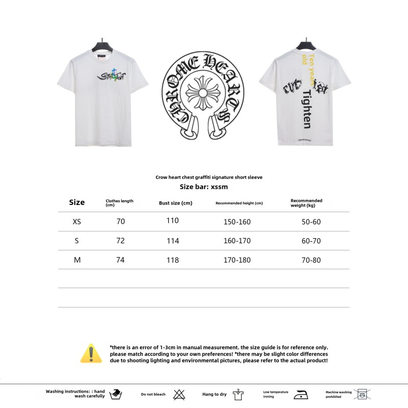  Chrome Hearts Chest Graffiti Signature T-Shirts White