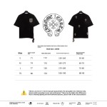 Chrome Hearts Chest Leather Label Cross Silver Decorated T-Shirts Black