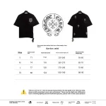 Chrome Hearts Chest Leather Label Cross Silver Decorated T-Shirts Black