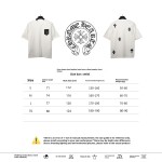  Chrome Hearts Chest Leather Label Cross Silver Decorated T-Shirts White