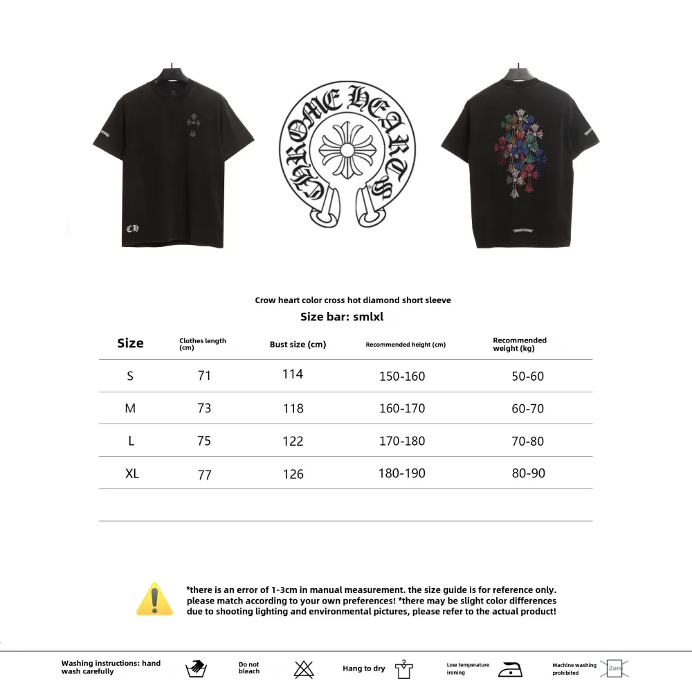 Chrome Hearts Colored Cross Hot Diamond T-Shirts