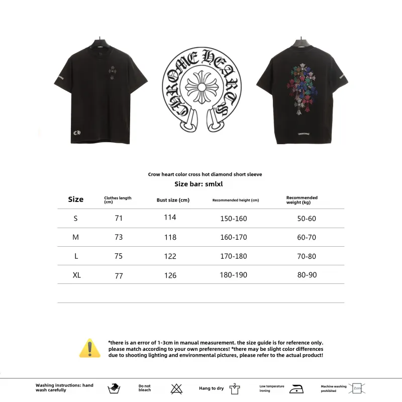 Chrome Hearts Colored Cross Hot Diamond T-Shirts