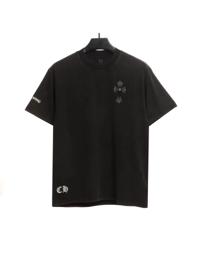 Chrome Hearts Colored Cross Hot Diamond T-Shirts 01