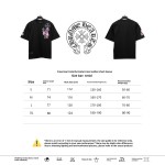  Chrome Hearts Colored Metal Cross Leather Sticker T-Shirts Black
