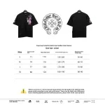  Chrome Hearts Colored Metal Cross Leather Sticker T-Shirts Black
