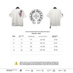 Chrome Hearts Colored Metal Cross Leather Sticker T-Shirts White