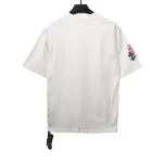 Chrome Hearts Colored Metal Cross Leather Sticker T-Shirts White
