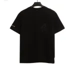  Chrome Hearts Cross Leather Silver Embroidered Sanskrit T-Shirts Black