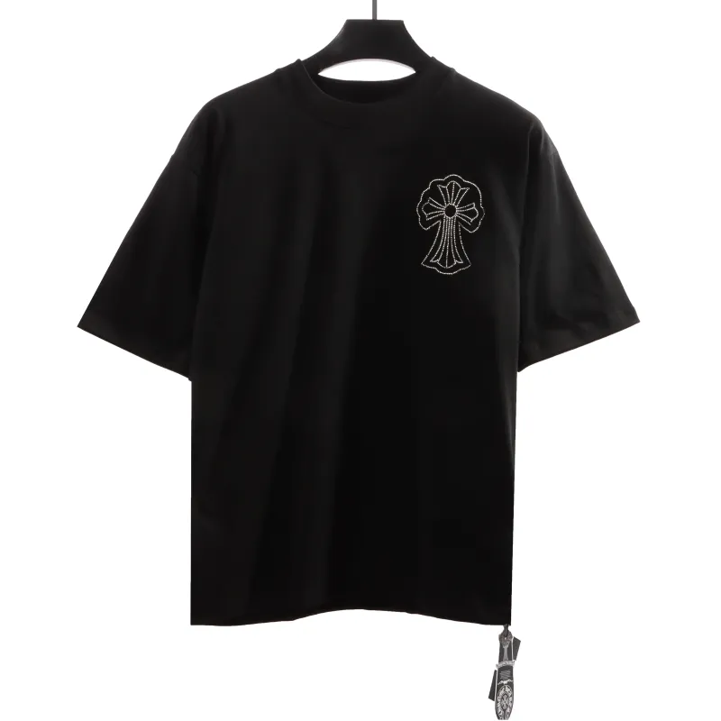  Chrome Hearts Cross Sanskrit Scroll Diamond Inlaid T-Shirts Black