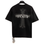  Chrome Hearts Cross Sanskrit Scroll Diamond Inlaid T-Shirts Black