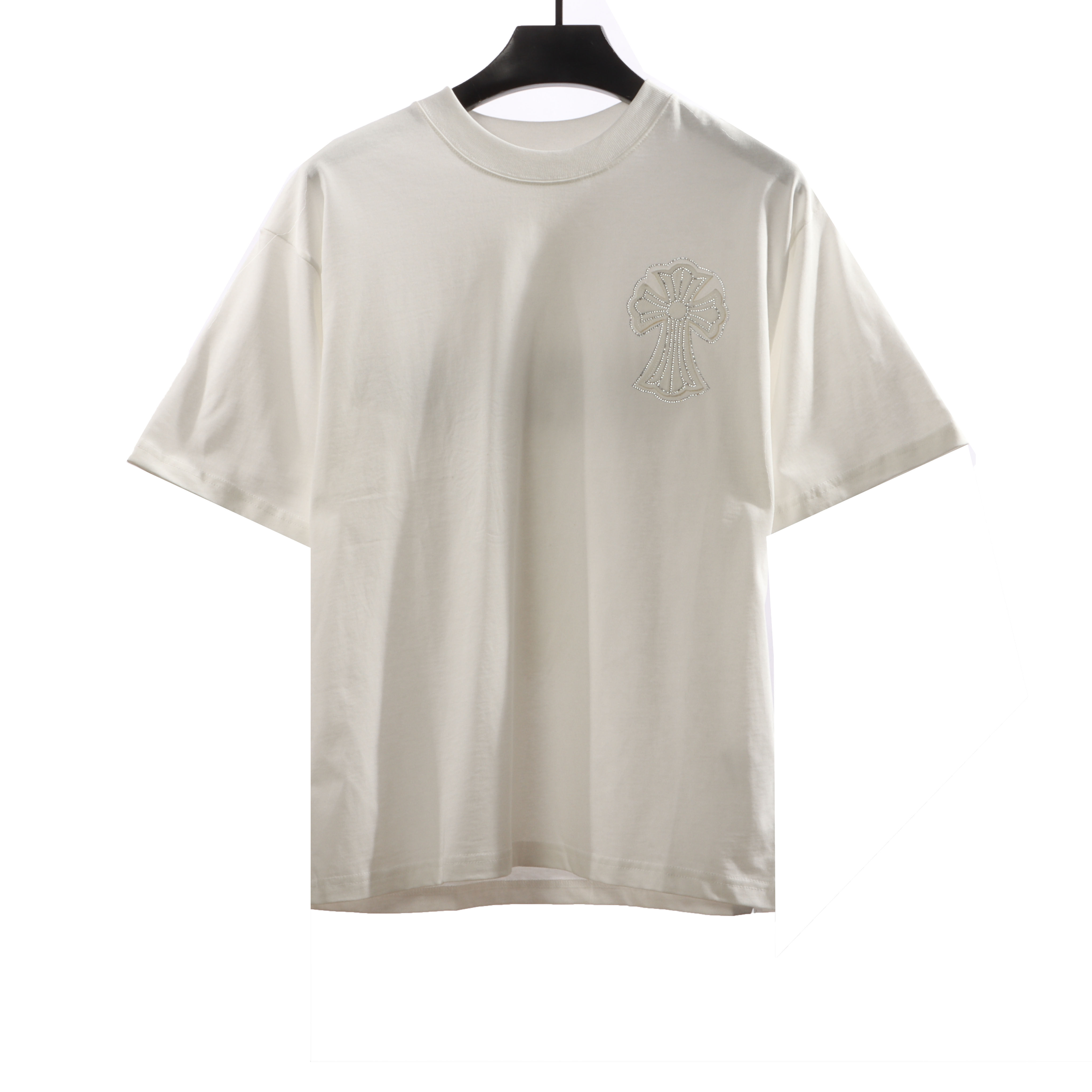 Chrome Hearts Cross Sanskrit Scroll Diamond Inlaid T-Shirts White