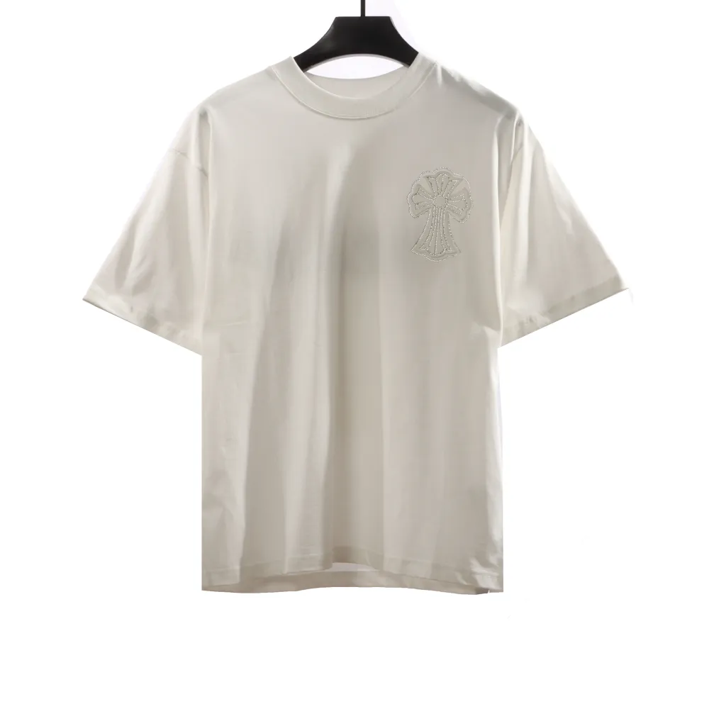 Chrome Hearts Cross Sanskrit Scroll Diamond Inlaid T-Shirts White