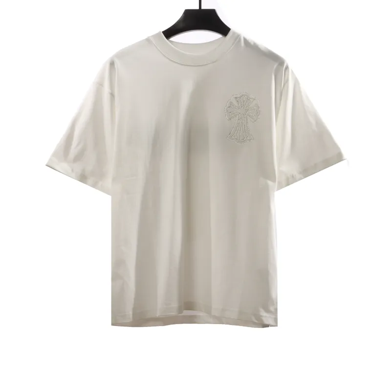  Chrome Hearts Cross Sanskrit Scroll Diamond Inlaid T-Shirts White