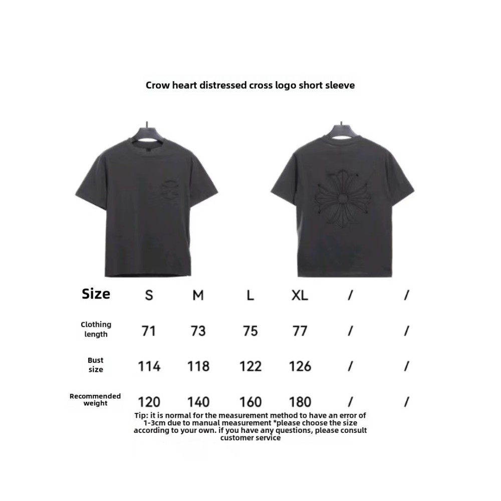 Chrome Hearts distressed cross logo T-Shirts