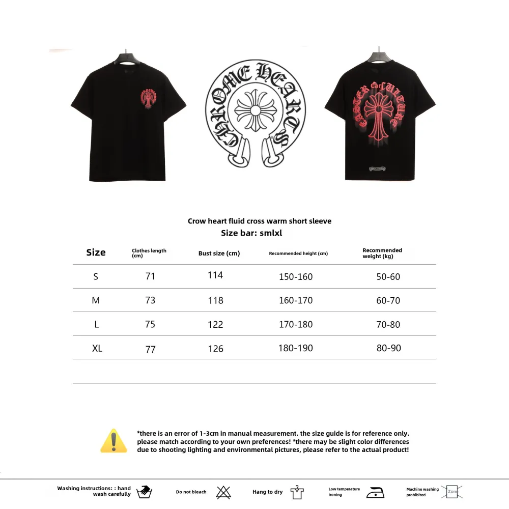  Chrome Hearts Fluid Cross Warm T-Shirts Black