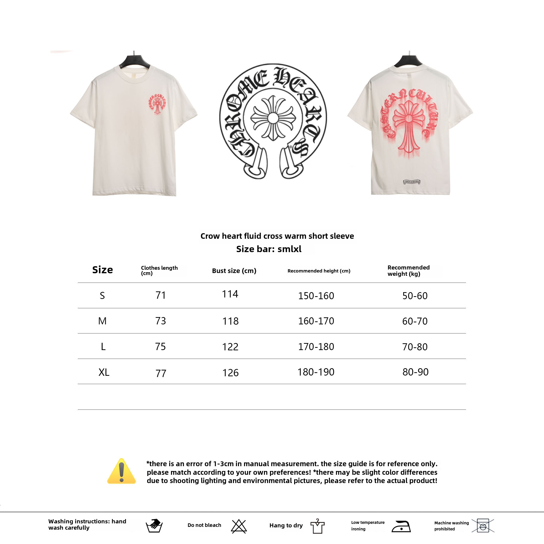  Chrome Hearts Fluid Cross Warm T-Shirts White