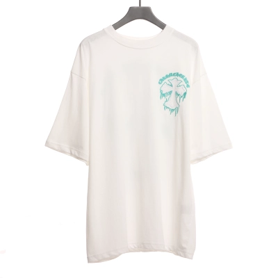 Chrome Hearts fluid Sanskrit large cross T-Shirts white 01