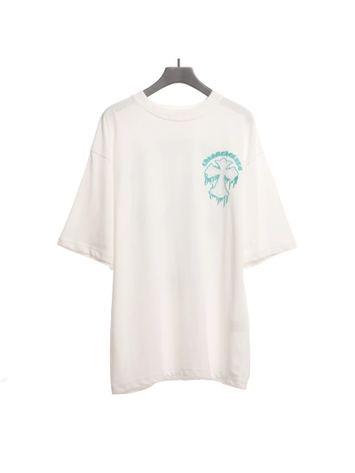Chrome Hearts fluid Sanskrit large cross T-Shirts white 01
