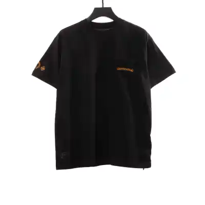 Chrome Hearts Large Logo Cross Print T-Shirts Black 01