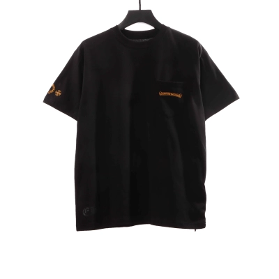 Chrome Hearts Large Logo Cross Print T-Shirts Black 01