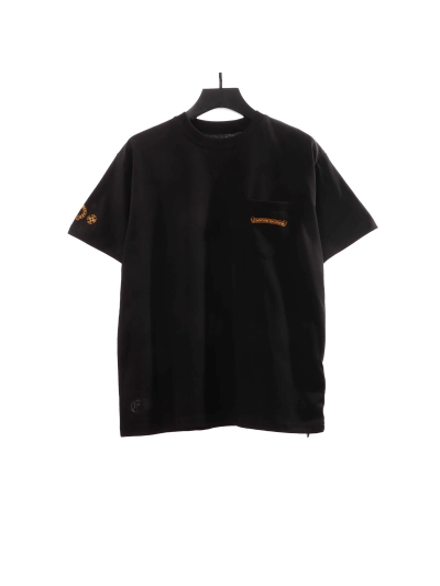 Chrome Hearts Large Logo Cross Print T-Shirts Black 01