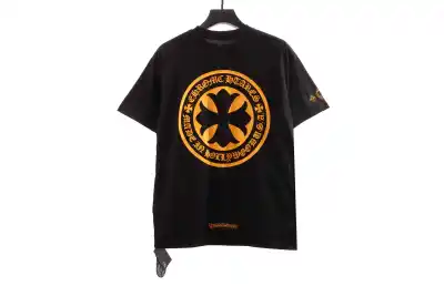 Chrome Hearts Large Logo Cross Print T-Shirts Black 02