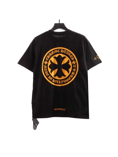 Chrome Hearts Large Logo Cross Print T-Shirts Black 02