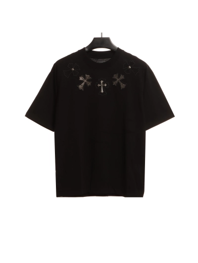 Chrome Hearts Neckline Cross Hot Diamond T-Shirts 1 01