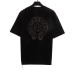 Chrome Hearts Neckline Sanskrit Horseshoe Print T-Shirts Black