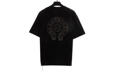 Chrome Hearts Neckline Sanskrit Horseshoe Print T-Shirts Black 02