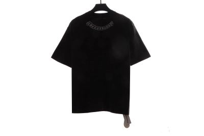 Chrome Hearts Neckline Sanskrit Horseshoe Print T-Shirts Black 01
