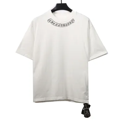 Chrome Hearts Neckline Sanskrit Horseshoe Print T-Shirts White 01
