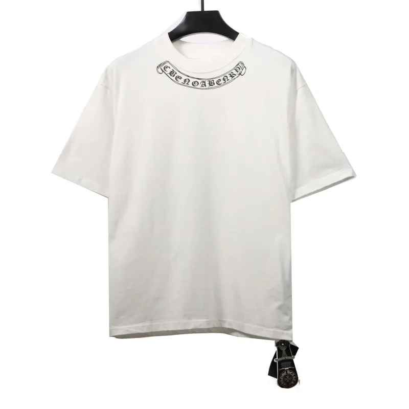 Chrome Hearts Neckline Sanskrit Horseshoe Print T-Shirts White