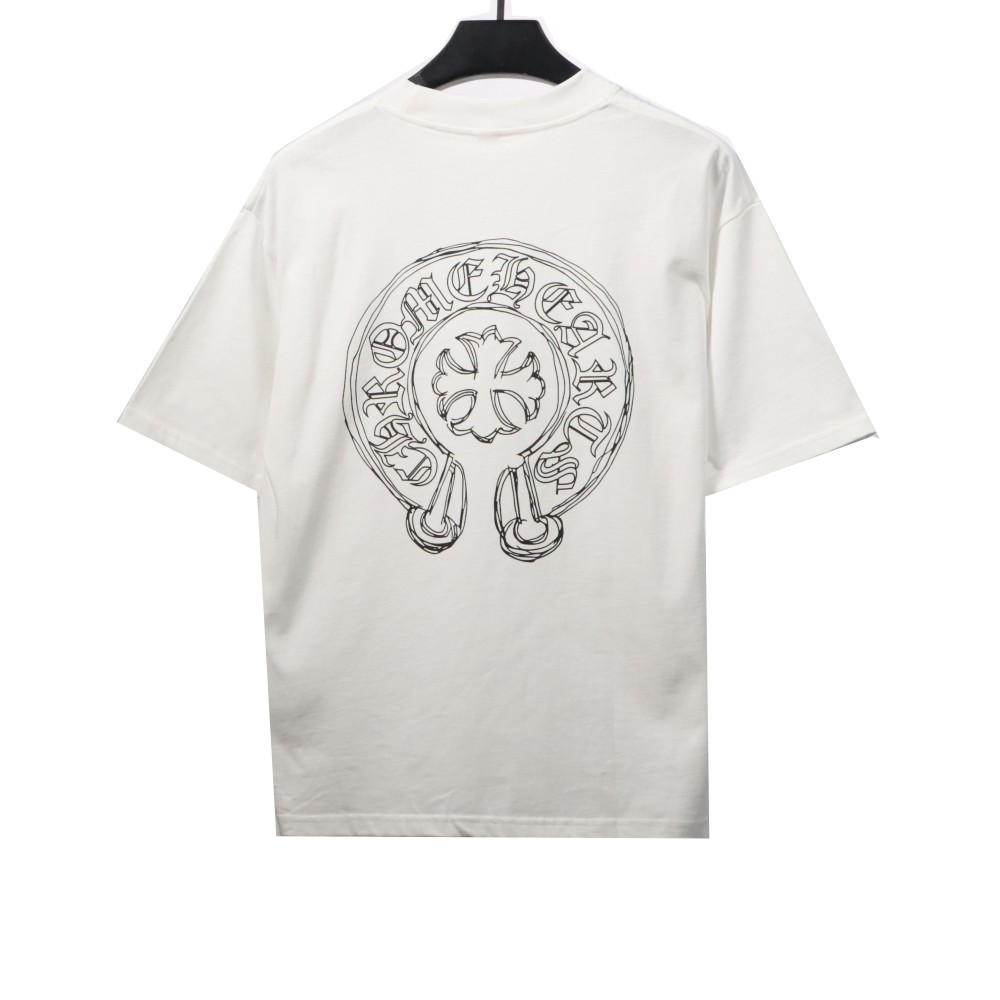 Chrome Hearts Neckline Sanskrit Horseshoe Print T-Shirts White