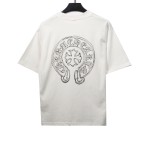 Chrome Hearts Neckline Sanskrit Horseshoe Print T-Shirts White