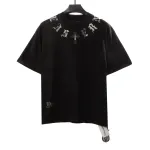 Chrome Hearts Neckline Sanskrit Hot Diamond T-Shirts Black