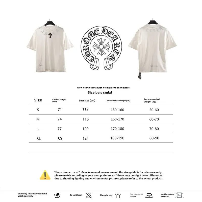  Chrome Hearts Neckline Sanskrit Hot Diamond T-Shirts White