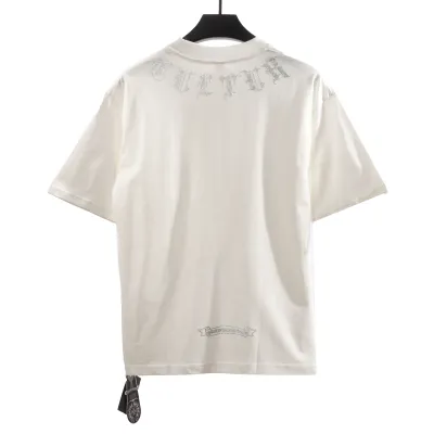  Chrome Hearts Neckline Sanskrit Hot Diamond T-Shirts White 02