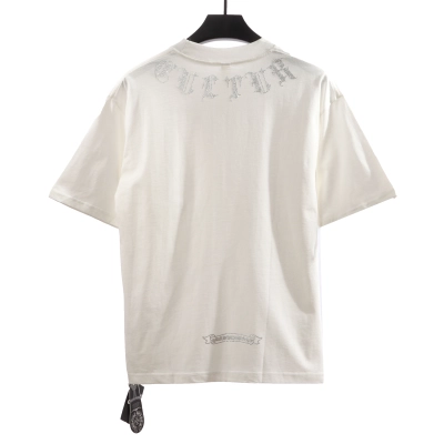 Chrome Hearts Neckline Sanskrit Hot Diamond T-Shirts White 02