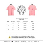 Chrome Hearts pink leather horseshoe T-Shirts pink