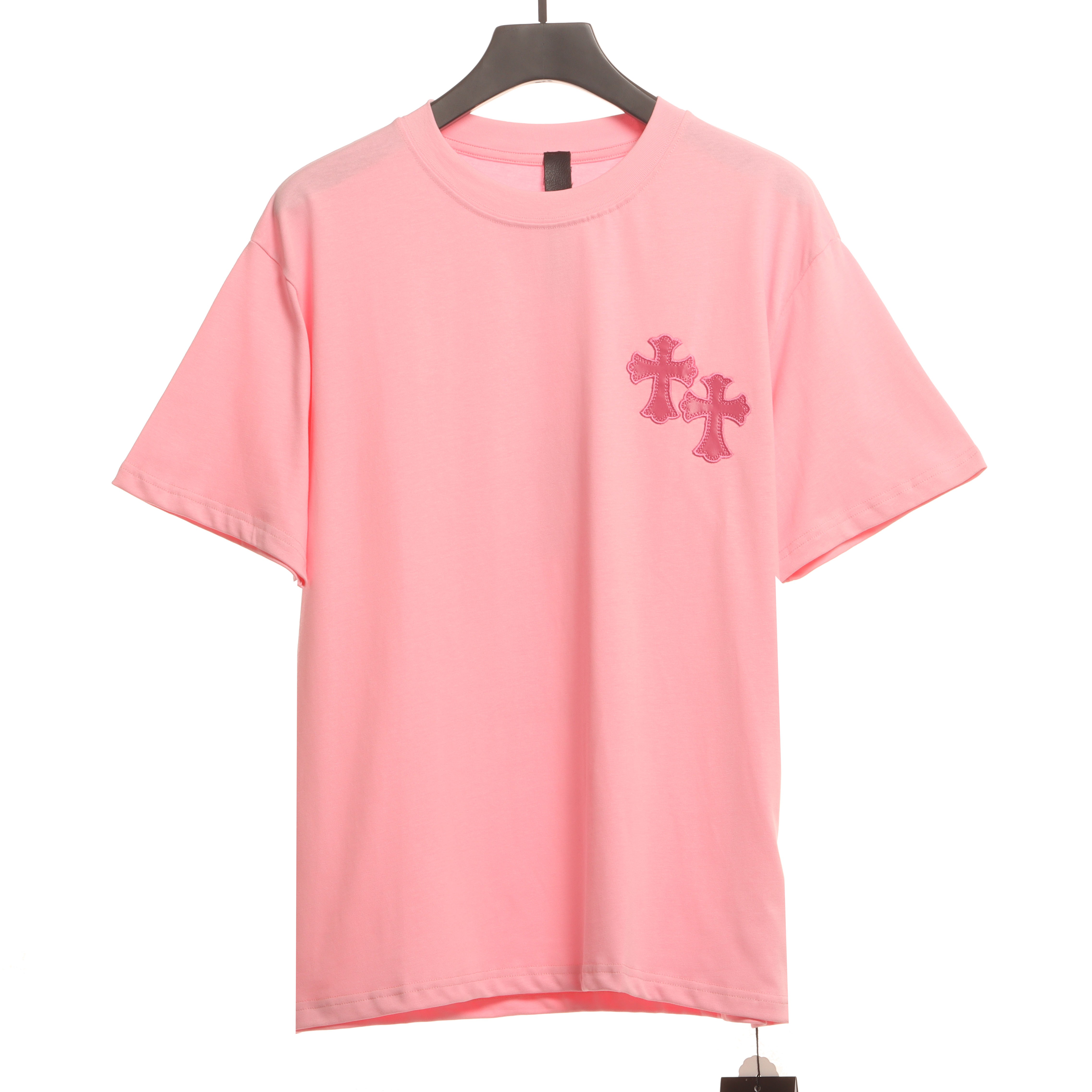 Chrome Hearts pink leather horseshoe T-Shirts pink