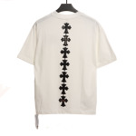 Chrome Hearts Riveted Leather Cross T-Shirts White