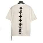  Chrome Hearts Riveted Leather Cross T-Shirts White