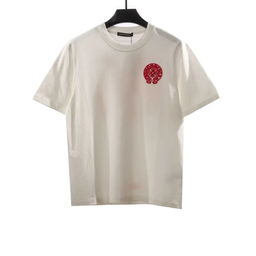  Chrome Hearts Three-Dimensional LOGO Embroidered T-Shirts White