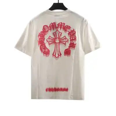  Chrome Hearts Three-Dimensional LOGO Embroidered T-Shirts White 02