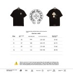 Chrome Hearts White and Black Leather Small Iron Logo T-Shirts Black