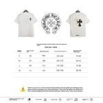  Chrome Hearts White and Black Leather Small Iron Logo T-Shirts White