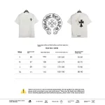  Chrome Hearts White and Black Leather Small Iron Logo T-Shirts White