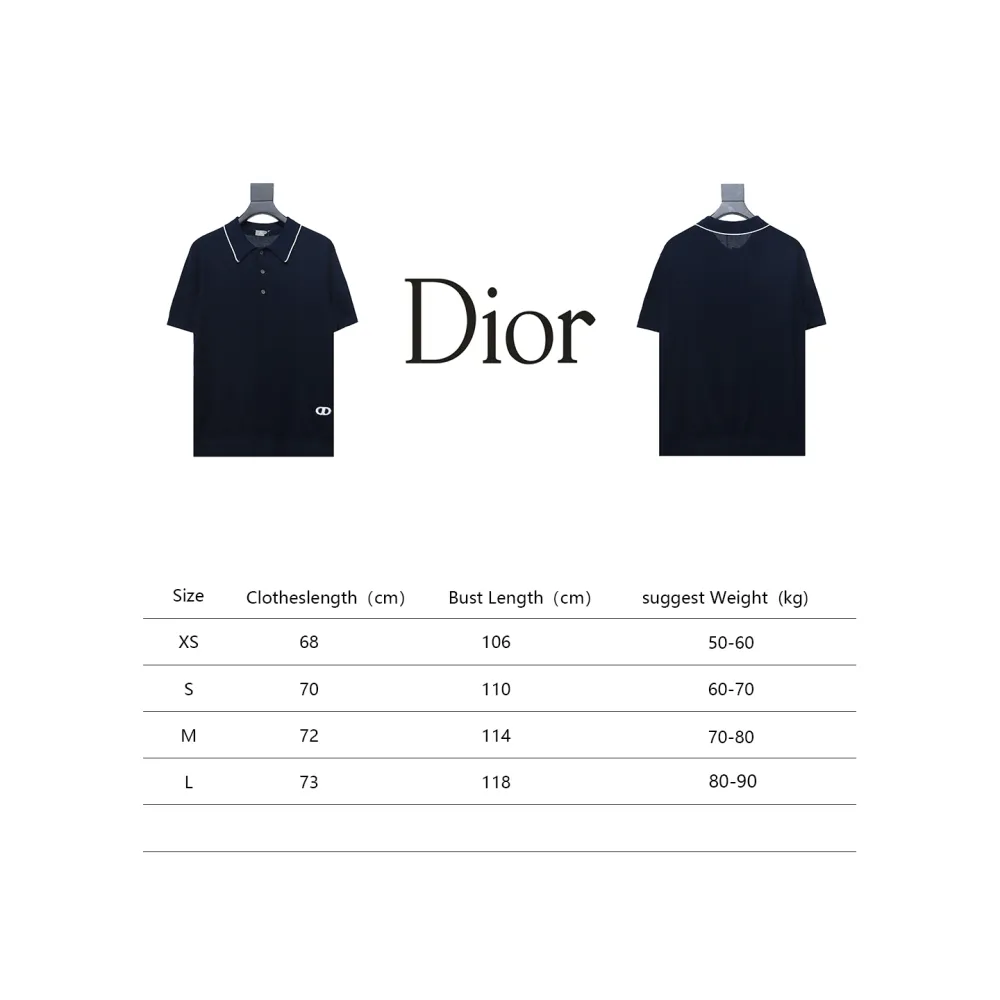 Dior 24ss Embroidered small logo knitted Polo T-Shirts